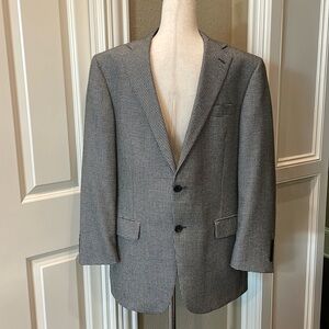 Hart Schaffner Marx Cashmere Houndstooth Sportcoat Blazer Jacket Black/White 40R